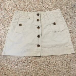 J Crew Cotton Beige Button Up Mini Skirt